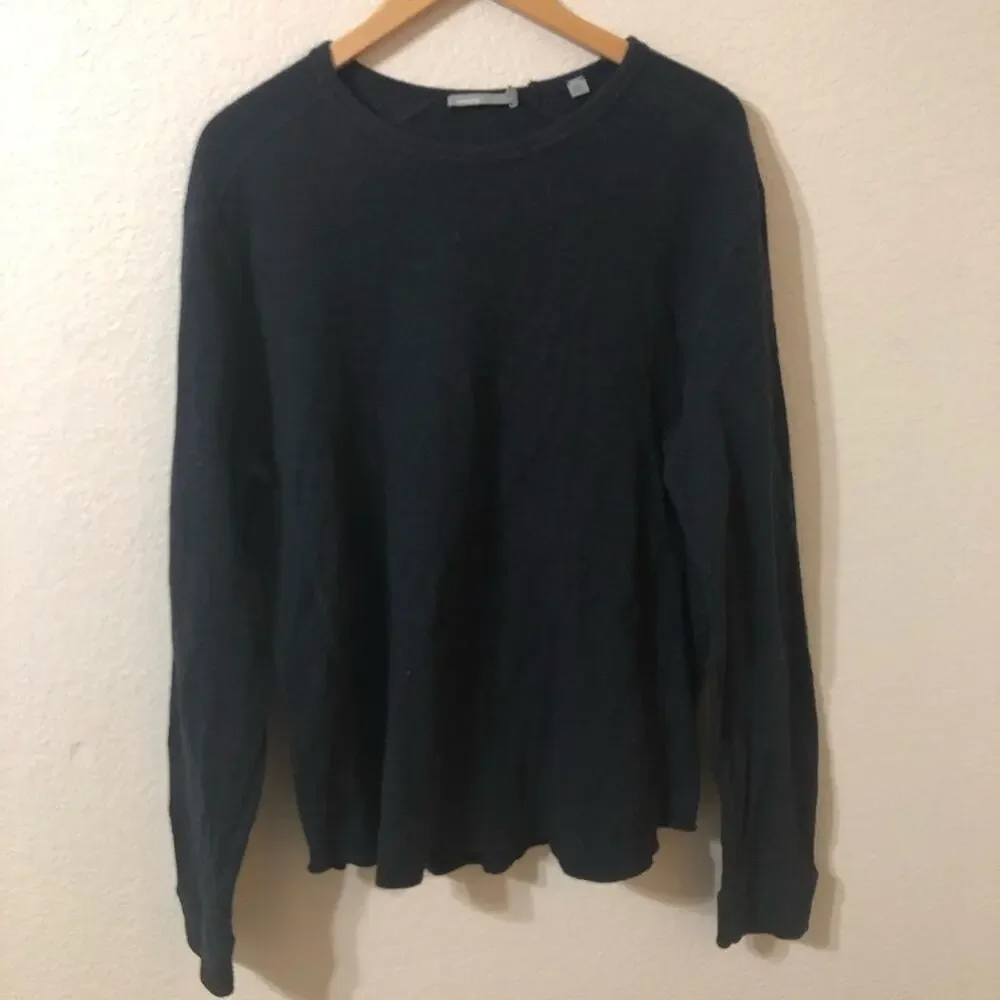 Vince Mens Cotton Black Gray Sweater Shirt - Size XL